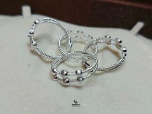 Elegant Pure Silver Beaded Toe Ring Rings Set