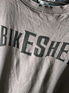 Stylish Grey "BIKESHED" Graphic T-Shirt