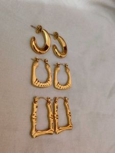 Anti-tarnish Golden Hoops