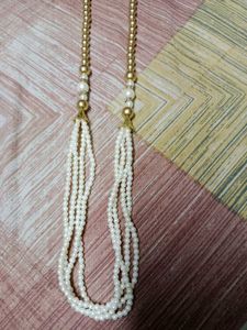 Pearl And Gold Tone Necklace