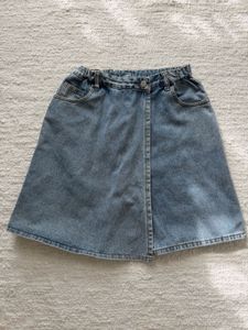 Stylish Blue Denim Wrap Skort