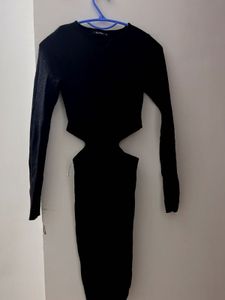 Black Cutout Midi Dress