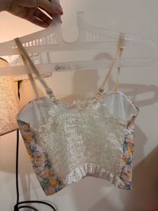 Floral Ruched Crop Top