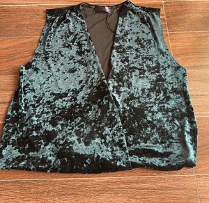 Crushed Velvet Sleeveless Vest