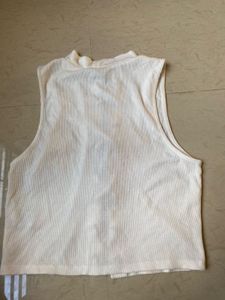Charlotte Russe White Lace-Up Crop Top