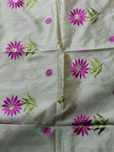 Embroidered Silk Saree With Blouse used
