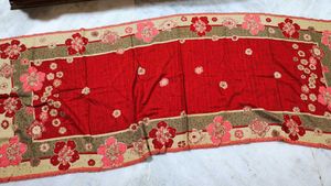 Floral Print Scarf with Fringes