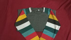 Graphic striped raglan long sleeve tee