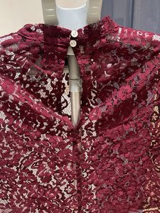 Burgundy Lace Crop Top
