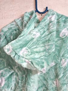 PLUS SIZE Fleece Upper Long Hoodie Night Wear