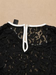 Forever 21 Black Floral Lace Sheer Top