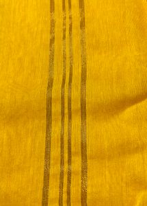 Yellow Cotton Silk Saree with Zari &amp; Sequins