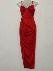 PADDED Pintresty Red Ruched Midi Dress