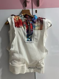 Unique White Embellished Top