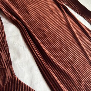 Korean Autumn Velvet Dress