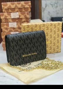 Coach Black Leather Chain Crossbody Bag