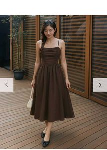 Vintage Brown Midi Dress