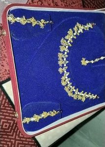 Elegant Gold Tone Necklace &amp; Earring Set