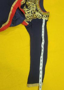 Embroidered Navy Blue Kurta Set