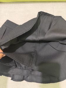 Black Pleated Mini Skort