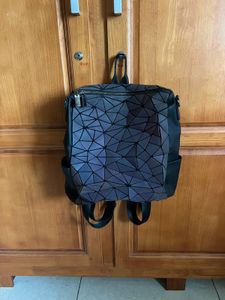 Geometric Holographic Backpack With Pouch