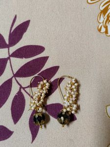 Elegant Pearl &amp; Gold Hoop Earrings