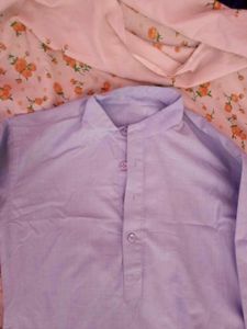 Men's Lavender Cotton Kurta