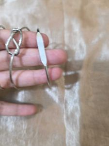 Unique Silver Tone Cuff Bracelets Set