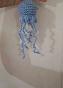 Crocheted Jellyfish Keychain