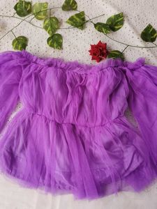 Purple Tulle Top