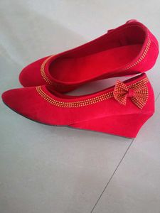 Red Ballet heels with Embellishments
