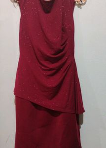 Elegant Burgundy Sparkle Dress