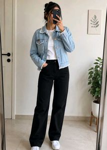 Denim Jacket with Frayed Edges