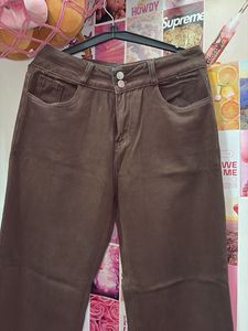 Brown Wide Leg Jeans