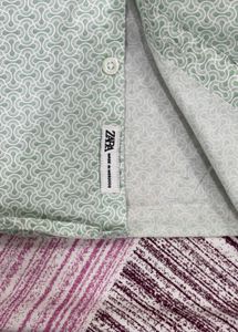 Zara Light Green Patterned Shirt