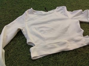 White Side Cut Crop Top