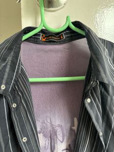Striped Button-Up Shirt