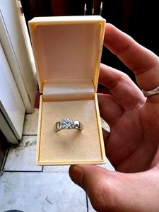 Gents Diamond Pure Silver Ring