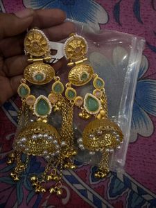 Elegant Gold Jhumka Earrings