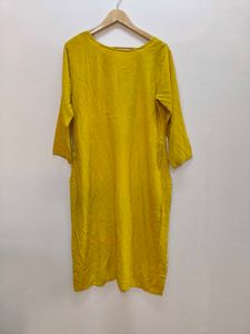 Women Yellow Printed Rayon Kurta