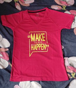 Women Red 'Make Things Happen' Tee