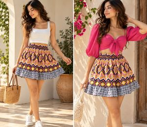 Xhilaration Small Geometric Printed Skirt