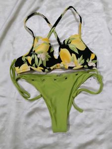 Lemon Print Bikini Set