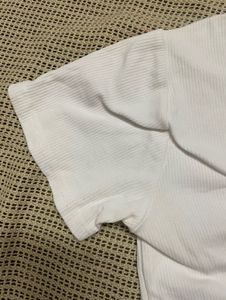 White Cinched Front Top