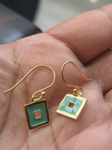 Chic Mint Square Earrings SS925 gold.plated