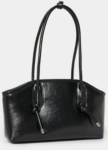 Chic Black Faux Leather Shoulder Bag
