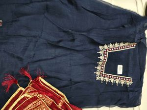 Elegant Navy Blue Kurta Set with Dupatta