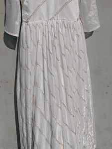 Elegant White Kurta with Embellishments