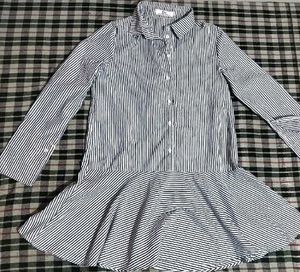 Chic Striped Peplum shirt pattern top