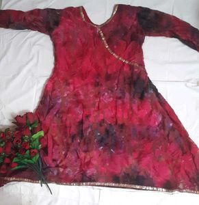 Beautiful Red Tie-Dye Kurta